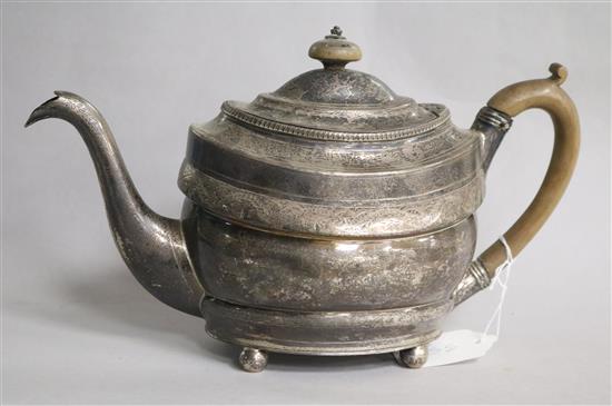 A George III silver teapot by Peter & William Bateman, London, 1805, gross 16.5 oz.